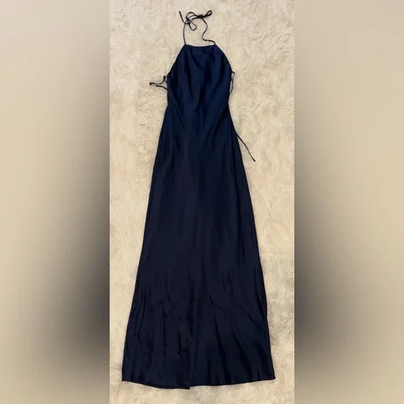 corset dress halter neck AKIRA Scarlett Halter Leather Corset Maxi Dress | Black